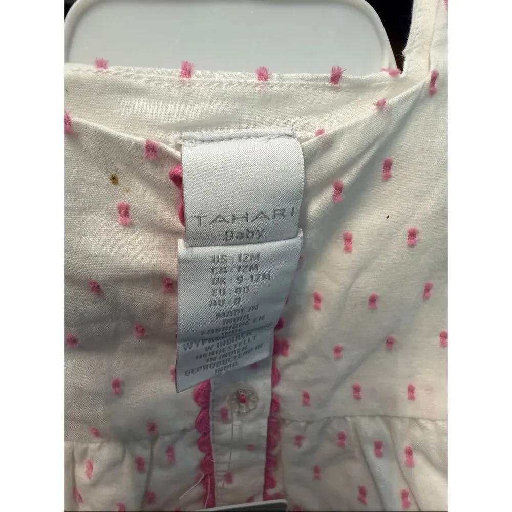 Tahari Pink Floral 2 Piece Baby Outfit Set Baby Girls Size 12 Months NEW WITH TA